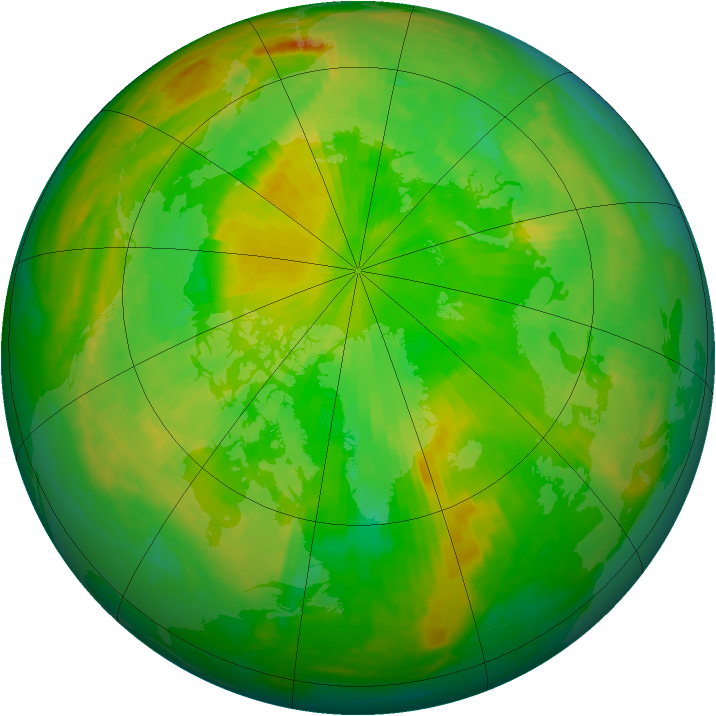 Arctic ozone map for 18 June 2001